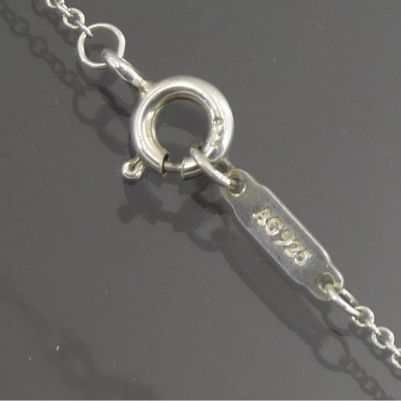 Tiffany&Co sterling with a Diamond mini charm with  original  chain unisex. - Picture 8 of 12